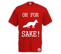 Brook Hi Vis UK Oh for Fox Sake! Mens Funny T-Shirt Red Large