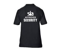 Brook Hi Vis UK Security Printed Black Polo Shirt, Security Officer, Security Guard, Doorman, Bouncer, Events Men's Clothing - Women and Mens Polo Shirts XXL