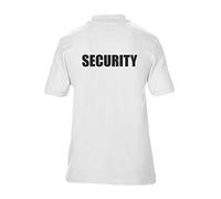 Brook Hi Vis UK Security Printed White Polo Shirt, Security Officer, Security Guard Bouncer, Doorman, Events, Small