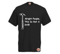 Brook Hi Vis UK This is Not A Drill! Mens Funny T-Shirt Black XXX-Large