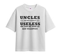 Brook Hi Vis UK - Uncles are Not Totally Useless Men’s T-Shirt | Funny Retro Graphic Tee | Unisex 205gsm Cotton Top | Casual Humour Gift for Uncle, Brother or Dad - White - X-Large