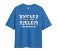 Brook Hi Vis UK - Uncles are Not Totally Useless Men’s T-Shirt | Funny Retro Graphic Tee | Unisex 205gsm Cotton Top | Casual Humour Gift for Uncle, Brother or Dad - Blue - XX-Large