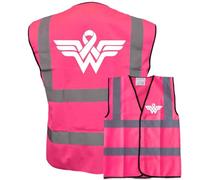 Brook Hi Vis, Wonder Woman Hi Vis Pink Vest, Cancer Charity Running Safety Vest, Race For Life Mud Run, Large