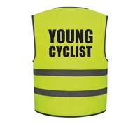 Brook Hi Vis Young Cyclist Kids Hi Vis Vest Children's High Visibility Reflective Safety Waistcoat School Road Safe Bike Biking Cycling, Add child's name to the front, Personalised