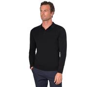Brook Taverner Men's Casper Knitted Long-Sleeved Polo Shirt in Black | Size: 2XL Brook Taverner Black 2XL