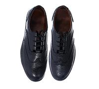 Brook Taverner Men's Leather Upper Ghillie Brogues Shoes for Kilts in Black - Smart Formal, Slip On Wedding Lace Up Dress Shoes - 9 UK