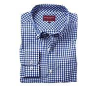 Brook Taverner Men's Montana Gingham Long Sleeve Shirt in Blue | Size: 16.5 in Brook Taverner Blue 16.5 in