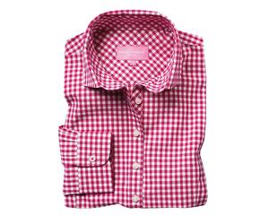 Brook Taverner Women's Kansas Gingham Long Sleeve Shirt in Red | Size: 14 Brook Taverner Red 14