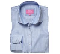 Brook Taverner Women's Mirabel Striped Oxford Stretch Shirt in Blue | Size: 16 Brook Taverner Blue 16