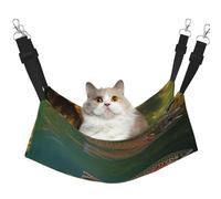 Brook Trout Fly Fishing Cat Hammock for Cage Hanging Soft Pet Hammock Bed with Adjustable Straps and Metal Hooks Reversible Double Sided Hanging Bed Soft Sleeping Hammock for Cats