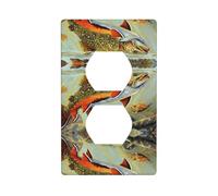 Brook Trout Fly Fishing Electrical Outlet Covers, Standard Size 1-Gang 4.50" X 2.76", Unbreakable Polycarbonate Thermoplast