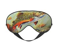 Brook Trout Fly Fishing Eye Mask Sleep Mask for Men & Women Mask for Sleep with Easy Adjustable Strap Night Eye Cover for Travel