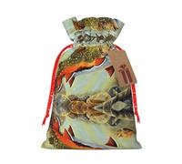 Brook Trout Fly Fishing Hemp Bundle Gift Bag,Christmas Bags Holiday Wrapping Bag For Christmas Party