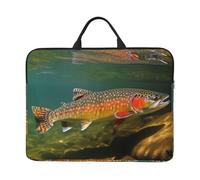 Brook Trout Fly Fishing Laptop Case 14 Inch Laptop Sleeve Computer Carrying Bag Shockproof Protective Notebook Case Portable Laptop Bag Waterproof Briefcase Bag for Men Women