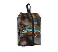 Brook Trout Fly Fishing Printed Travel Shoe Storage Bag Waterproof Jacquard Fabric is Lightweight, with Strong Handle and Central Zipper.