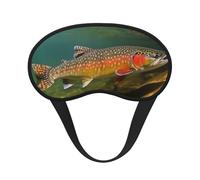 Brook Trout Fly Fishing Sleep Mask for Side Sleepers: Blackout Eye Masks for Sleeping - Soft Breathable Soft Eye Shade Cover for Travel - Adjustable Night Blindfold for Men Women Gifts