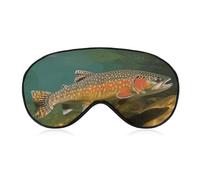 Brook Trout Fly Fishing Sleep Mask for Women Men Side Sleeper Eye Cover with Adjustable Strap Soft Breathable Blackout Mask Slip-Free Deep Sleeping Travel Essentials