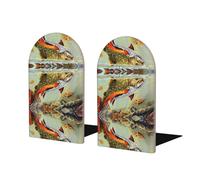 Brook Trout Fly Fishing Wooden Bookends â€“ Perfect Book Holders with Protective Storage for Your Books, Journals, DVDs, and Documents