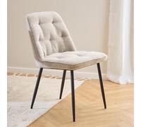 Brooke Dining Chair - Set of 2 - Beige Boucle Fabric