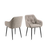 Furniture To Go Brooke Dining Chair With Armrest In Monza Beige Set Of 2