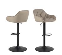 Brooke Swivel Bar Stool with Height Adjustable Function in Beige (set of 2)