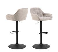 Furniture To Go Brooke Swivel Bar Stool With Height Adjustable Function In Monza Beige.