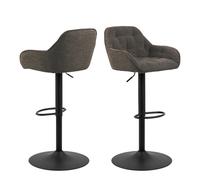 Brooke Swivel Bar Stool with Height Adjustable Function in Taupe (set of 2)
