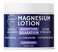 Brookethorne Naturals Nighttime Magnesium Lotion for Sleep | Lavender Magnesium Cream with L-Theanine & Chamomile | Topical Cream for Relaxation Adults & Kids | Non-Greasy, Vegan, Made in USA | 4oz