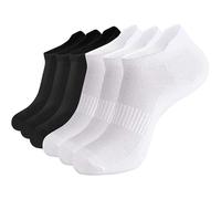 brookhaus Womens Low Cut No Show Running Socks 6 Pairs - Cushioned Arch Support, Moisture Wicking Athletic Ankle Socks with Heel Tab - Soft & Breathable for Sports, Workout, Casual