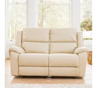 Brookhaven 162Cm Wide Cream Bonded Leather 2 Seat Electric Reclining Sofa With Independently Reclining Left And Right Hand Seats