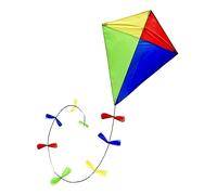 BROOKITE from Peterkin | Classic Bow Tail Kite | Multicolour - 70m x 60cm - Spinnaker Nylon Kite with 1 handle | Kites | Outdoor Toys | Sports & Leisure | Ages 3+