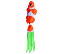 BROOKITE from Peterkin | Clown Fish Windsock | 135cm orange and white windsock - Spinnaker Nylon | Kites | Outdoor Toys | Sport & Leisure | Ages 3+