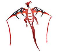 BROOKITE from Peterkin | Fire Dragon Kite | Red Dragon design - 180cm x 140cm - Polyester Ripstop Kite with 1 handle | Kites | Outdoor Toys | Sports & Leisure | Ages 8+