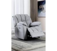 Brookline Electric Technology Fabric Auto Recliner USB Lounge Chair More4Homes Grey One Size