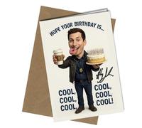 Brooklyn 99 Birthday Card - Jake Peralta Autographed Reproduction Design - Funny “Hope Your Birthday Is Cool, Cool, Cool!” Greeting Card - A5 Size with Kraft Envelope - Brooklyn 99 Fans no2006