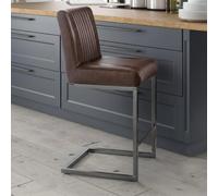 Brooklyn Barstool with Back - Set of 2 - Brown Faux Leather