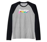 Brooklyn BKLYN NY Rainbow Queer Pride LBGTQ Gay Love NYC Raglan Baseball Tee
