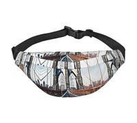 Brooklyn Bridge Adjustable Belt Hip Bum Bag Fashion Water Resistant Hiking Waist Bag for Traveling Casual Running Hiking Cycling, Black, One Size