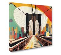 Brooklyn Bridge Bauhaus Canvas Wall Art Print 20x20 Inch