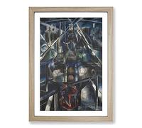 Brooklyn Bridge by Joseph Stella Framed Print | A2 Oak Framed Wall Art | Ready to Hang | Modern Cityscape Picture | Living Room Bedroom Lounge Office
