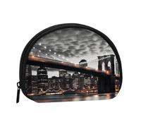 Brooklyn Bridge Coin Purse Personalized Coin Bag for Women Men Change Purse Small Wallets with Zipper Mini Shell Coin Pouch Outdoor Shopping Change Storage Bag Handbags Gifts