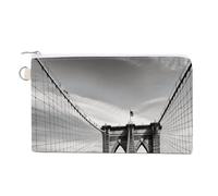 Brooklyn Bridge Coin Purse,Travel Portable Keychain Wallet Canvas Coin Wallets Mini Zipper Tool Bag Lightweight Change Purse