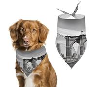 Brooklyn Bridge Dog Bandana Cozy Soft Triangle Dog Scarf Washable Adjustable Pet Bib Cute Lightweight Breathable Pet Scarf for Small Medium Large Cat Dog Scarves
