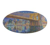 Brooklyn Bridge Dot Lights Round Rug Washable Circle Area Rugs for Living Room Non-Slip Rugs for Bedroom Dining Room Rug Front Door Mat Round Carpet for Bedroom Kitchen 90 * 90cm