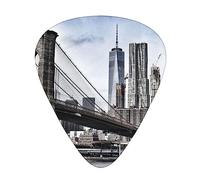 Brooklyn Bridge Guitar Picks Guitar Accessories 12 Pack Art Bass Pick Thin, Medium Heavy Gauges 3 Sizes For Ukulele