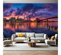 Brooklyn Bridge Mural Wallpaper New York City Skyline Non-Woven Art Print 390 x 260cm Wall Murals Poster Picture Design Modern Decoration for Bedrooms Living Room Children Nursery