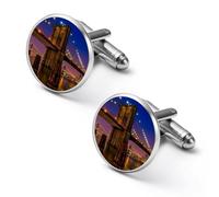 Brooklyn Bridge New York Shirt Cufflinks for Men Cuff Links Tie Father Husband Wedding Business 2.0cm