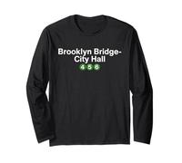 Brooklyn Bridge New York Subway Station Signs, NYC Trains Long Sleeve T-Shirt