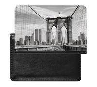 Brooklyn Bridge Passport Cover Family Printed Leather Passport Holder Minimalist Front Pocket Slim Travel Wallet Cover Case Lightweight Credit Card Holder for Women Men