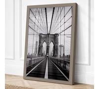 Brooklyn Bridge Perspective Canvas Wall Art Print 24x16 Inch